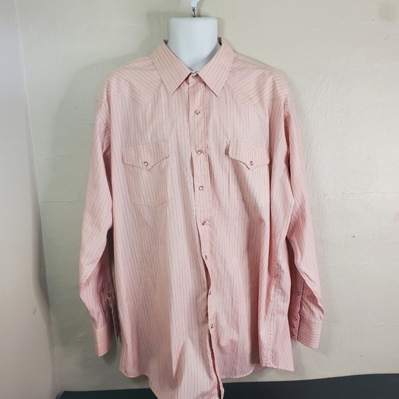 Vintage Panhandle Slim Mens Size 18 x 37 Button Down Western Shirt Pearl Snaps - Picture 15 of 16
